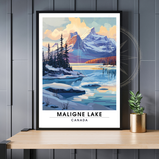 Affiche Lac Maligne | Poster murale Canada | Affiche Lac