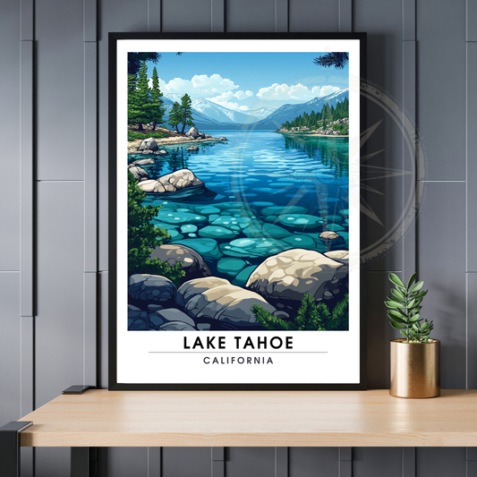 Affiche Lac Tahoe Californie | Impression États-Unis | Affiche Lac