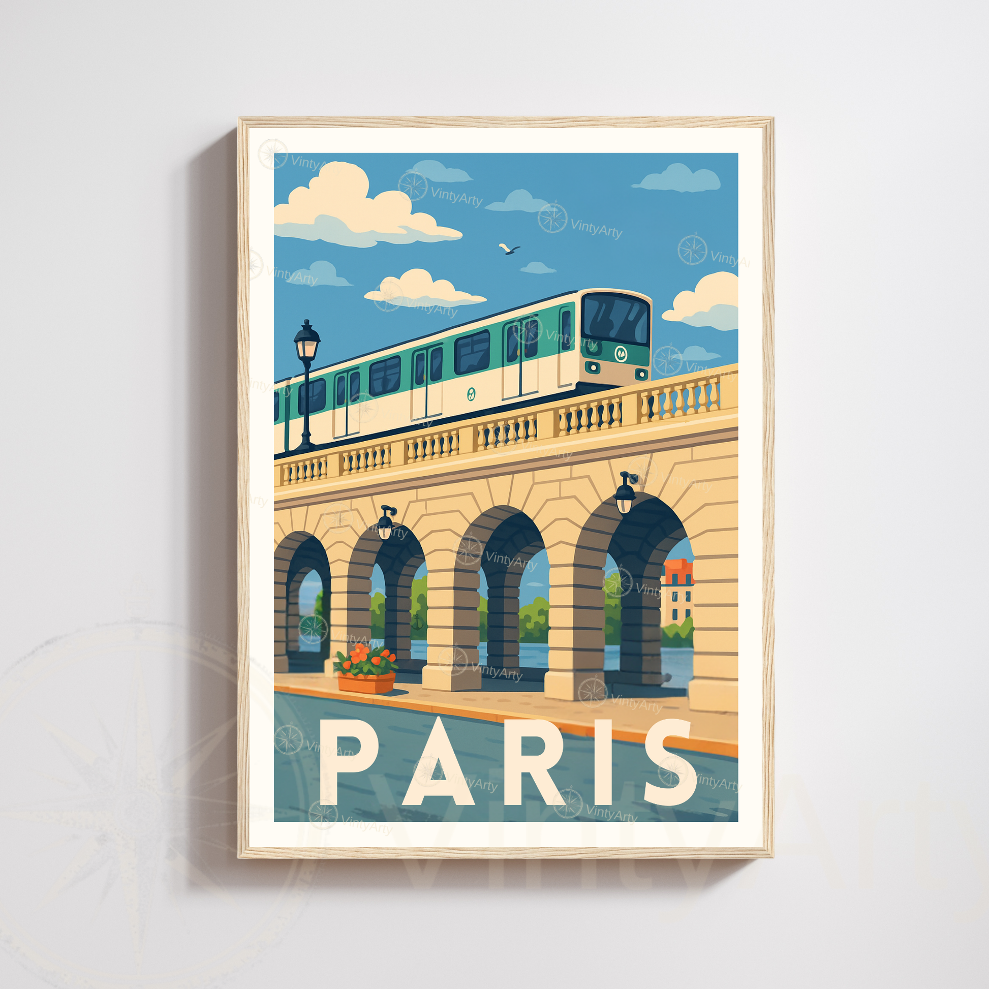 Affiche Paris | Poster de voyage Métro | Affiche France