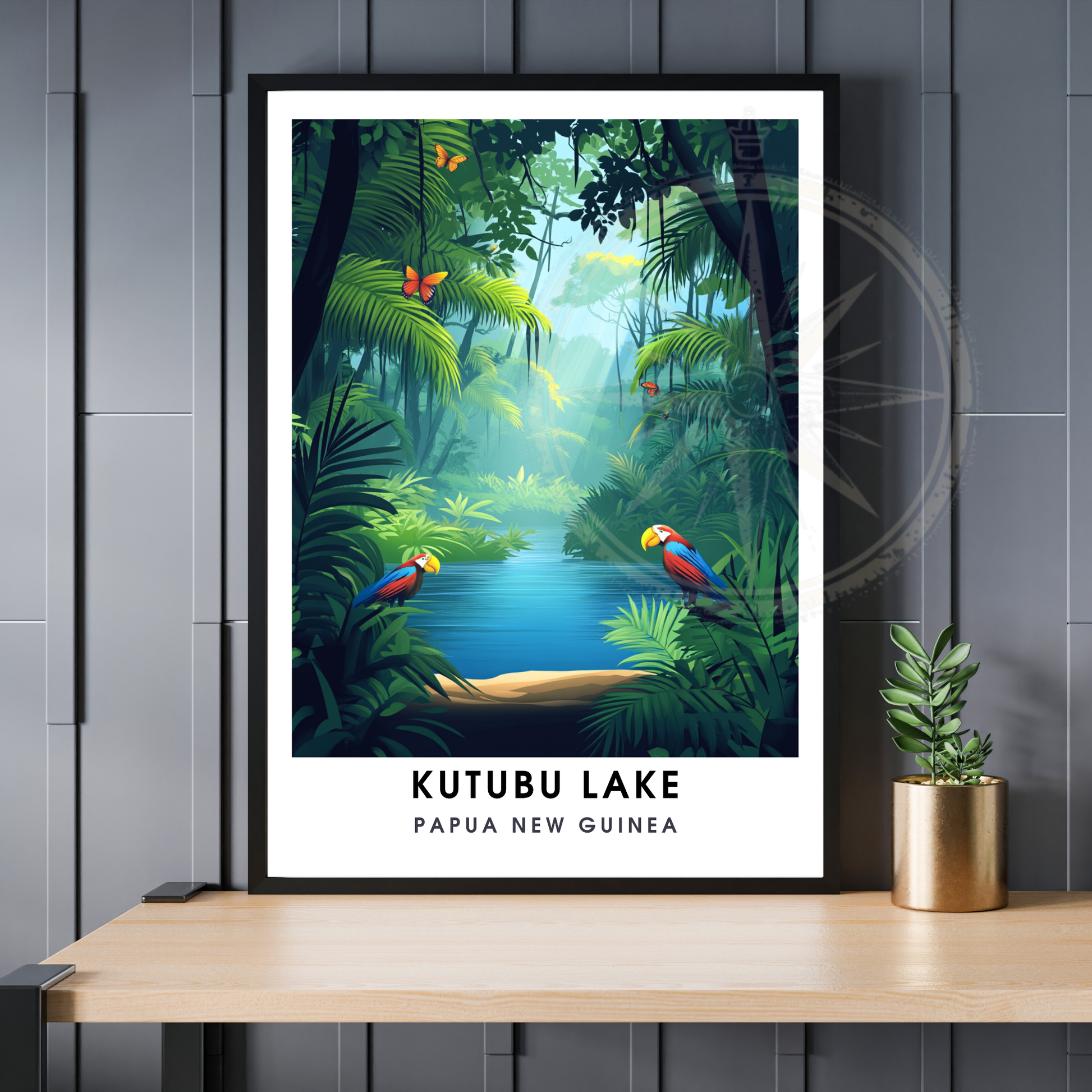 Affiche Lac Katubu | Impression de voyage Papouasie-Nouvelle-Guinée | Affiche Lac