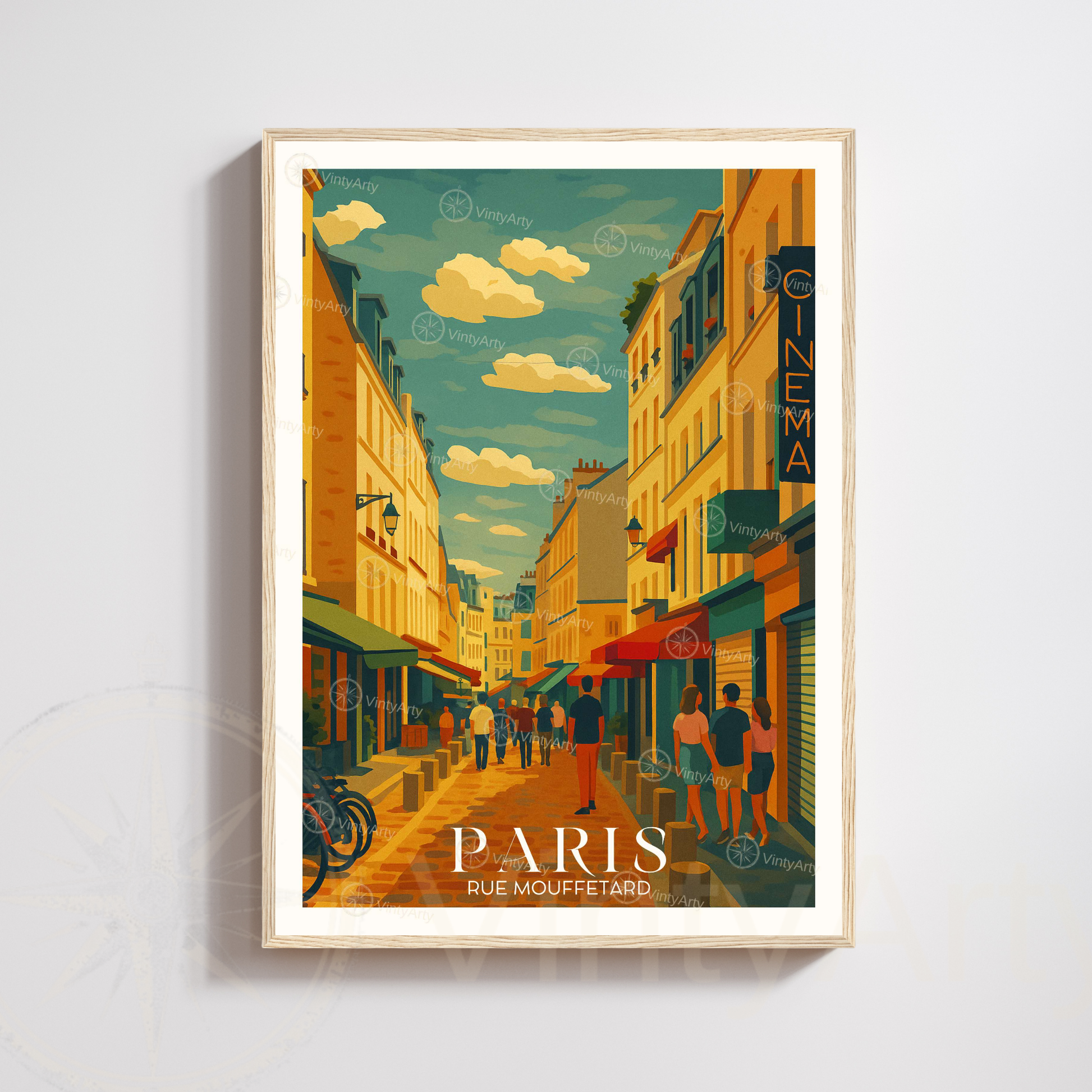 Affiche Paris | Poster Rue Mouffetard | Affiche France