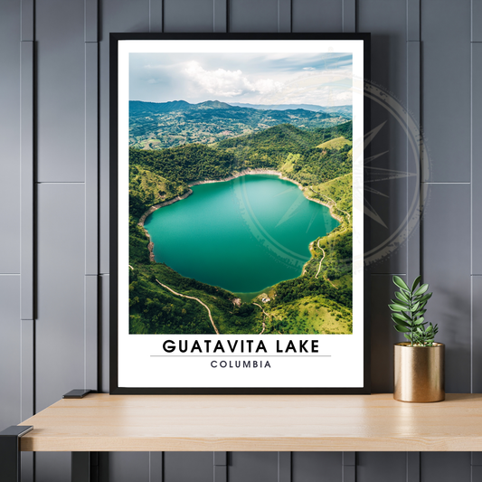 Affiche Lac Guatavita | Impression de voyage Columbia | Affiche Lac