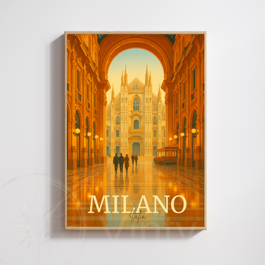 Affiche Milan | Impression de voyage Cathédrale de Milan | Affiche Milan