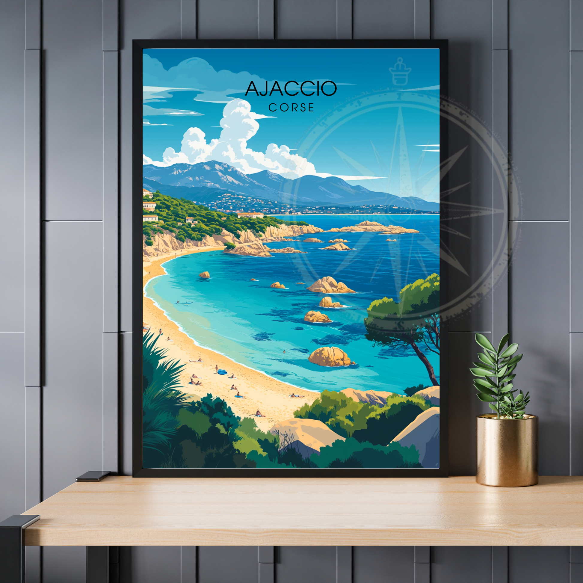 Affiche Ajaccio | Impression de voyage Corse | Affiche Corse