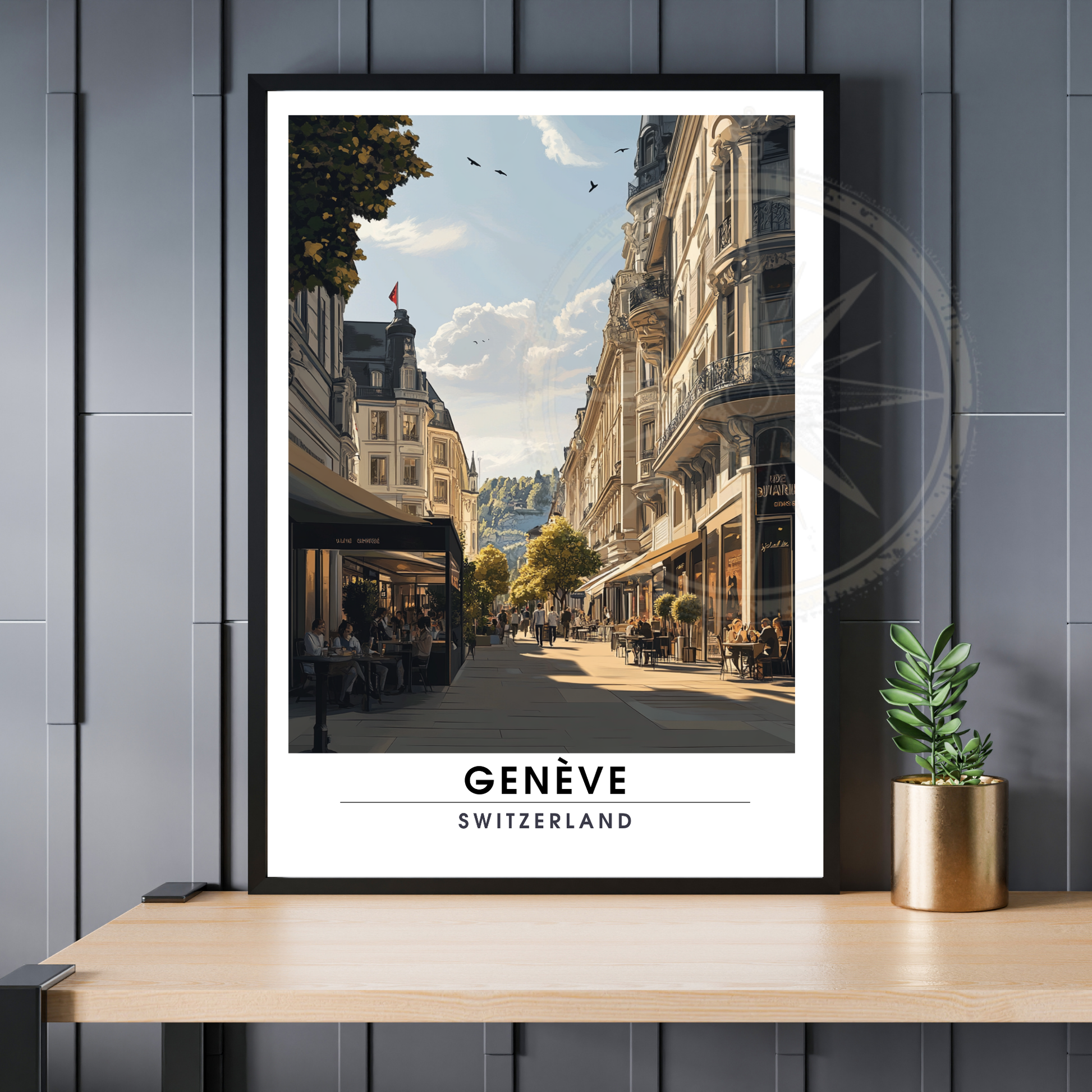 Affiche Genève | Poster de voyage Suisse | Affiche Suisse
