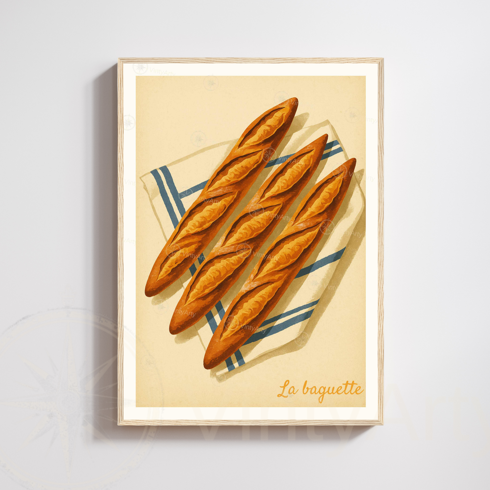 Affiche Paris | Poster décoratif baguette française | Affiche France