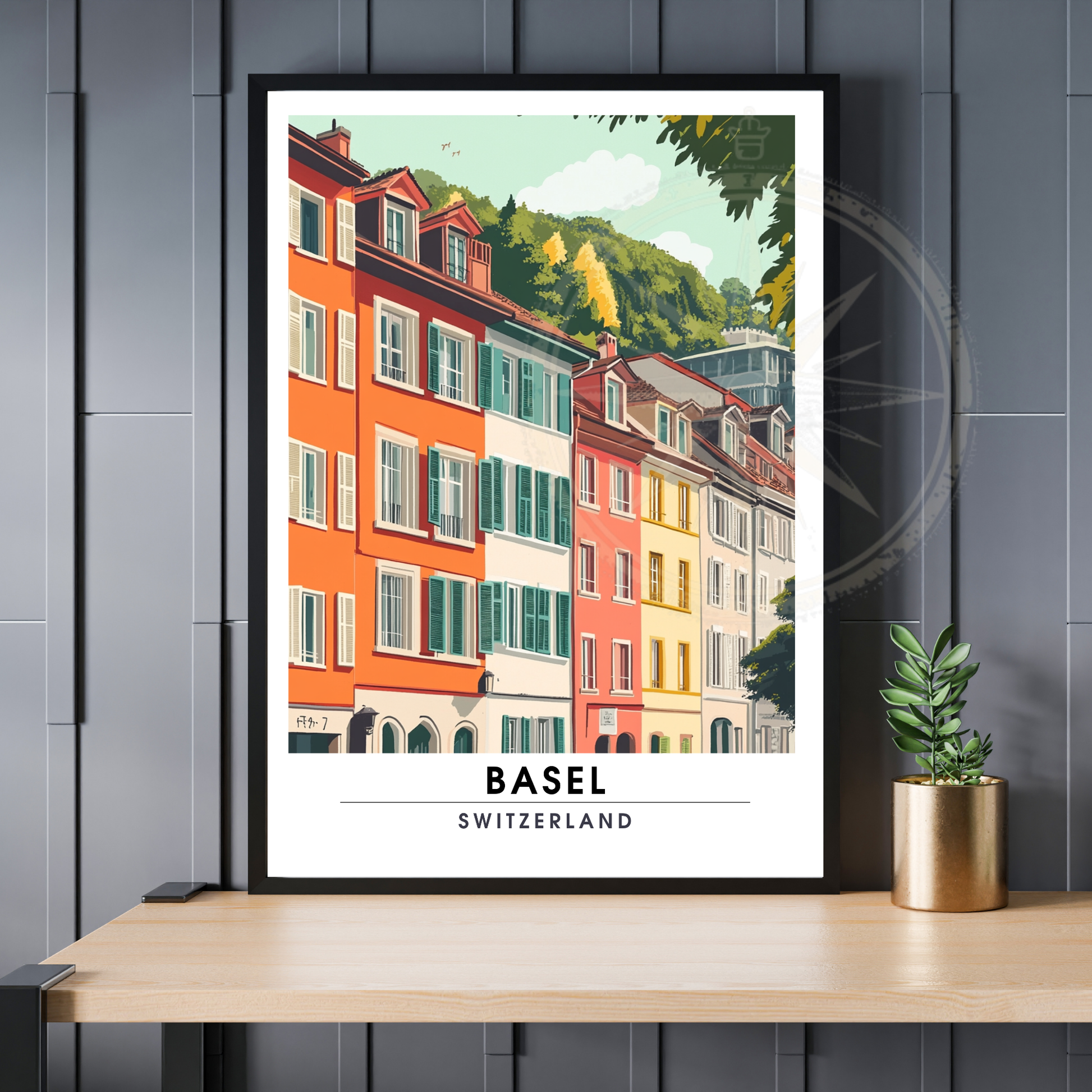 Affiche Bâle | Poster de voyage Suisse | Affiche Suisse