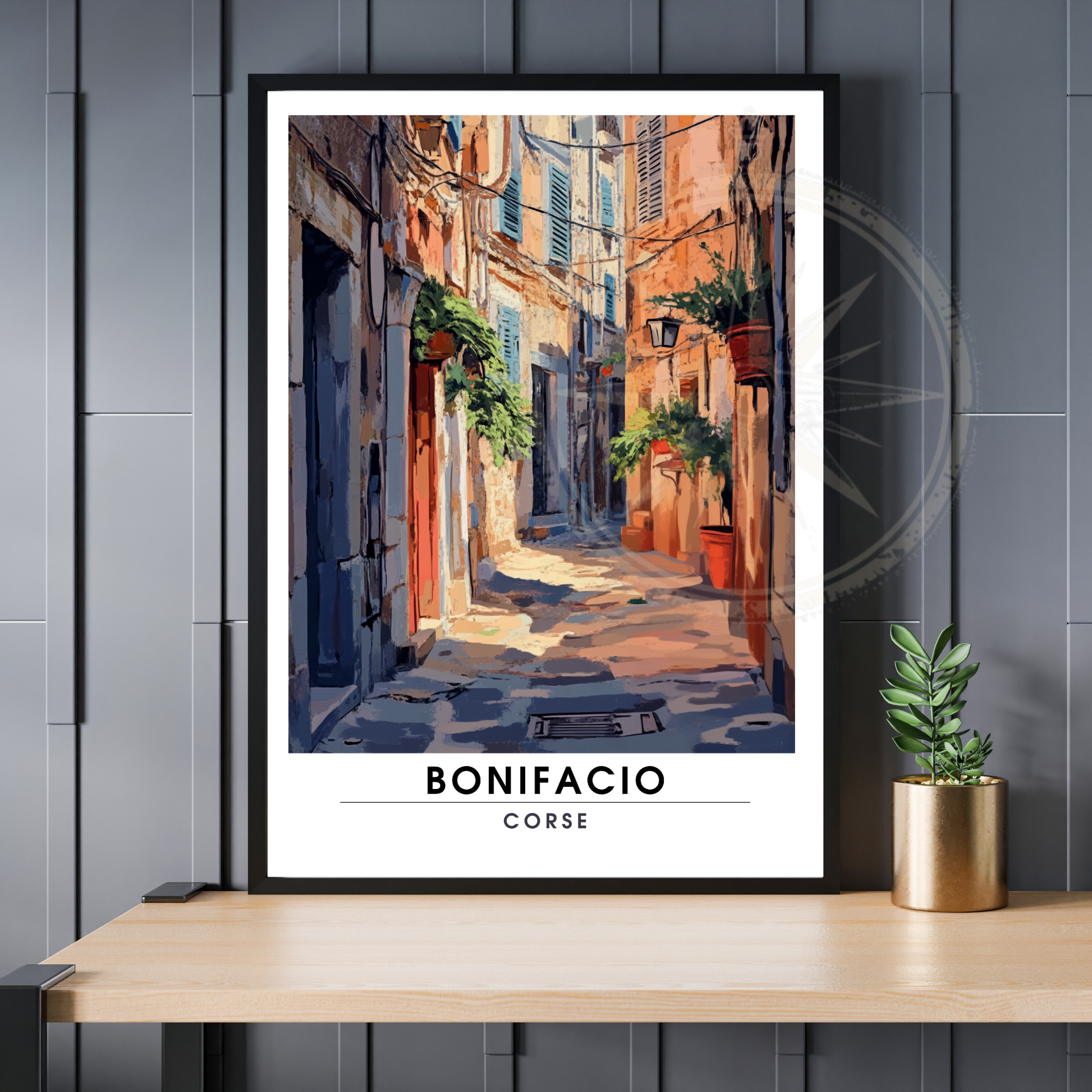 Affiche Bonifacio | Impression de voyage Corse | Affiche Corse
