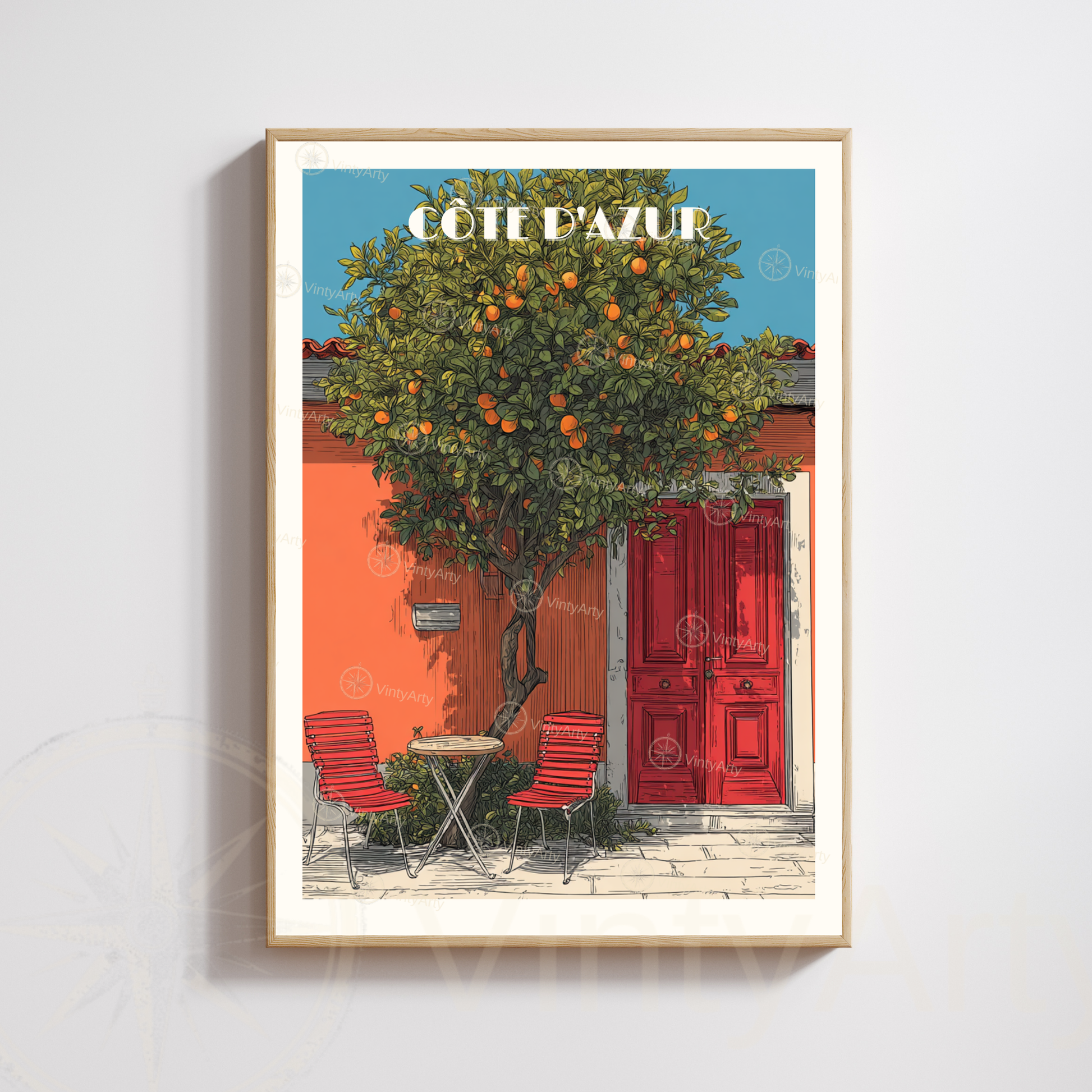 Affiche Côte d’Azur | Poster mural Côte d’Azur | Affiche France