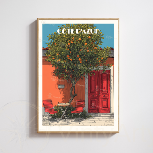 Affiche Côte d’Azur | Poster mural Côte d’Azur | Affiche France