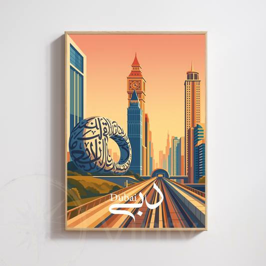 Affiche Dubaï | Impression de voyage Émirats arabes unis | Affiche Dubaï