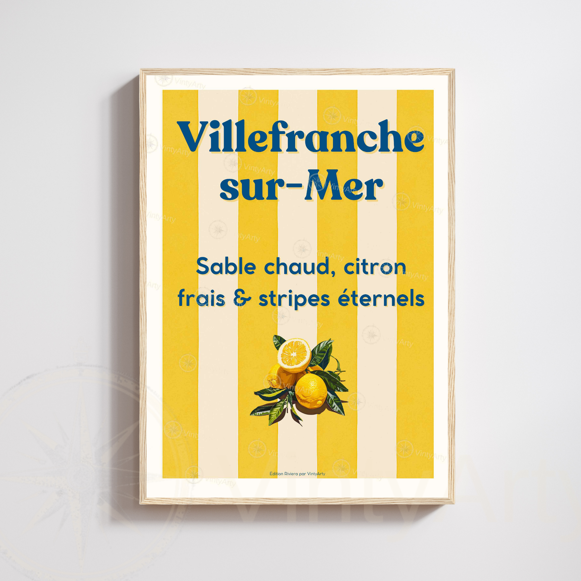 Affiche Villefranche-sur-Mer | Décoration murale France | Affiche Côte d'Azur