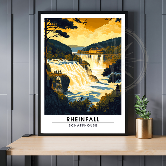 Affiche Chutes du Rhin | Poster Murale Suisse | Affiche Suisse