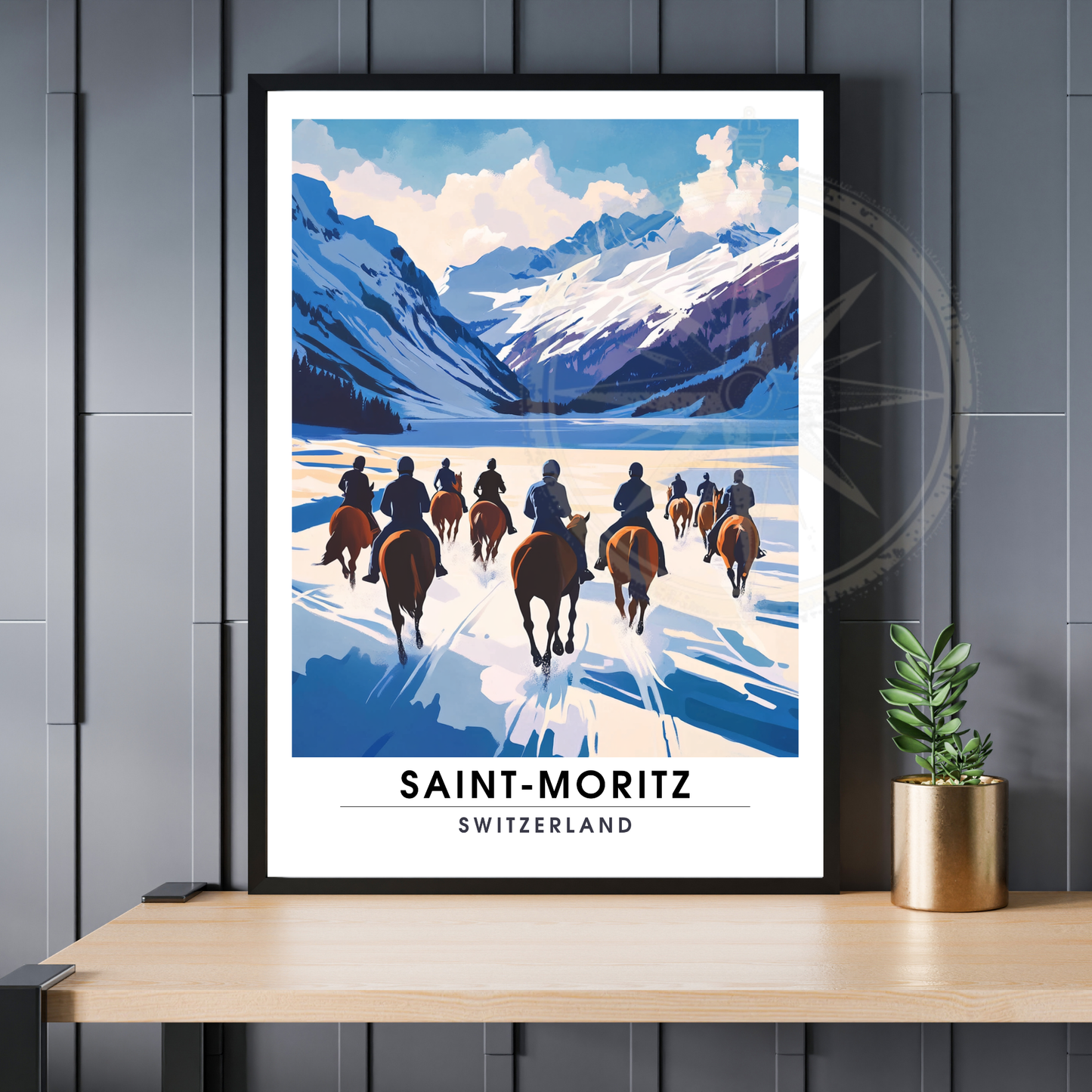 Affiche Saint-Moritz | Impression de voyage Suisse | Affiche Suisse