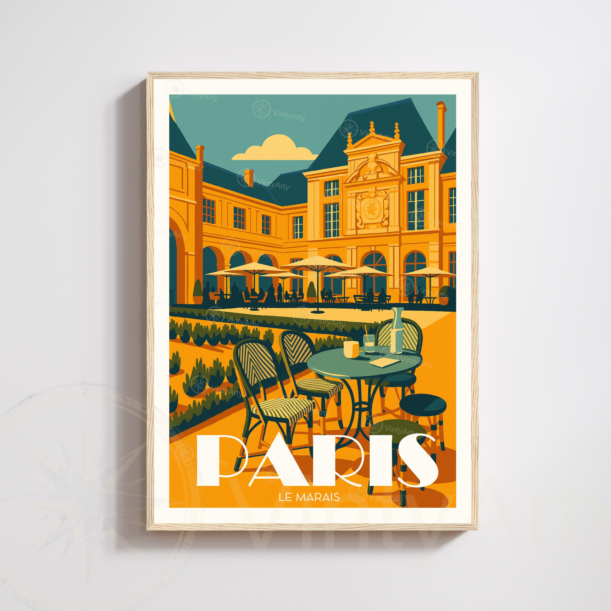 Affiche Paris | Poster Le Marais | Affiche France