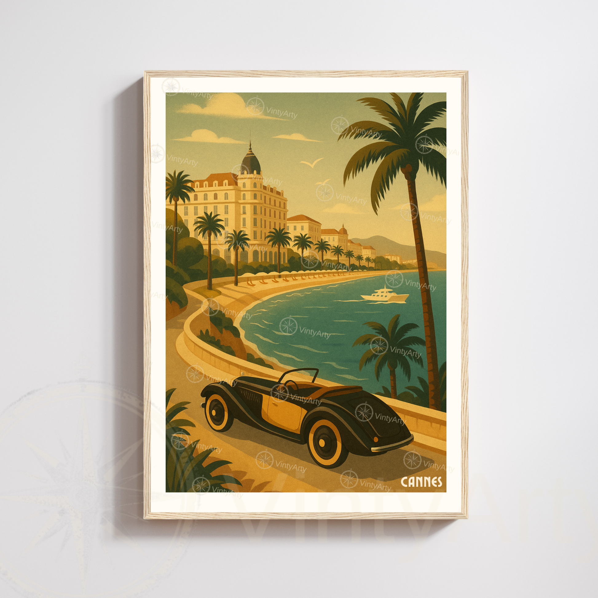 Affiche Cannes | Impression de voyage French Riviera | Affiche France