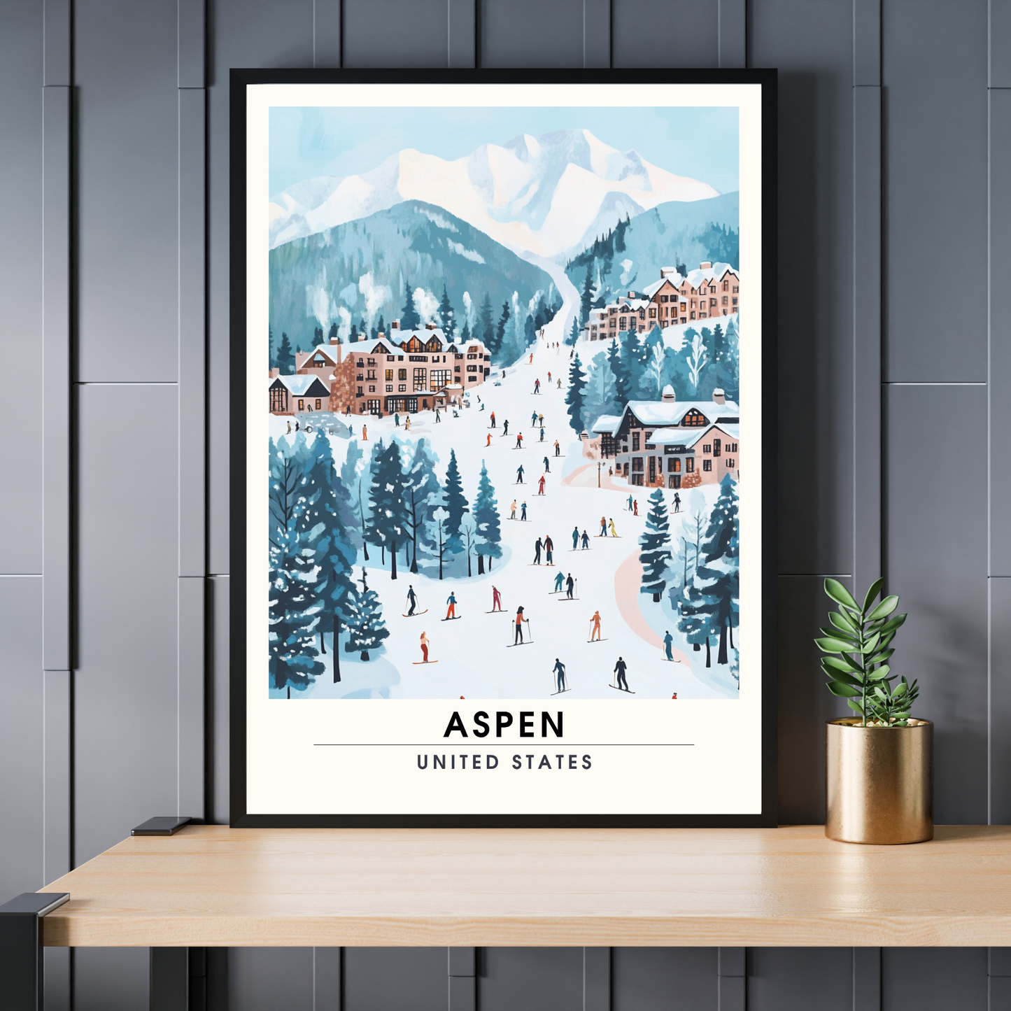 Affiche Aspen, USA | Poster Aspen | Affiche Ski | Colorado