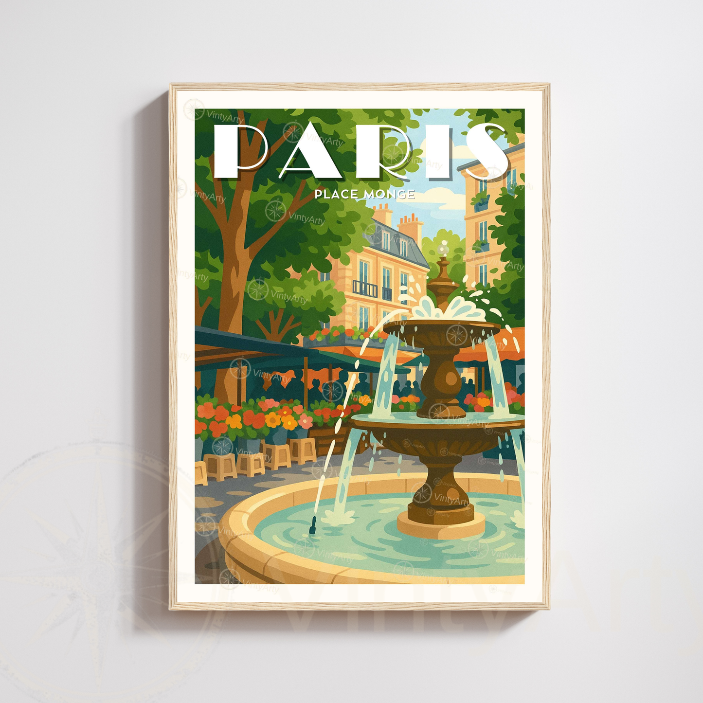 Affiche Paris | Poster Place Monge | Affiche France