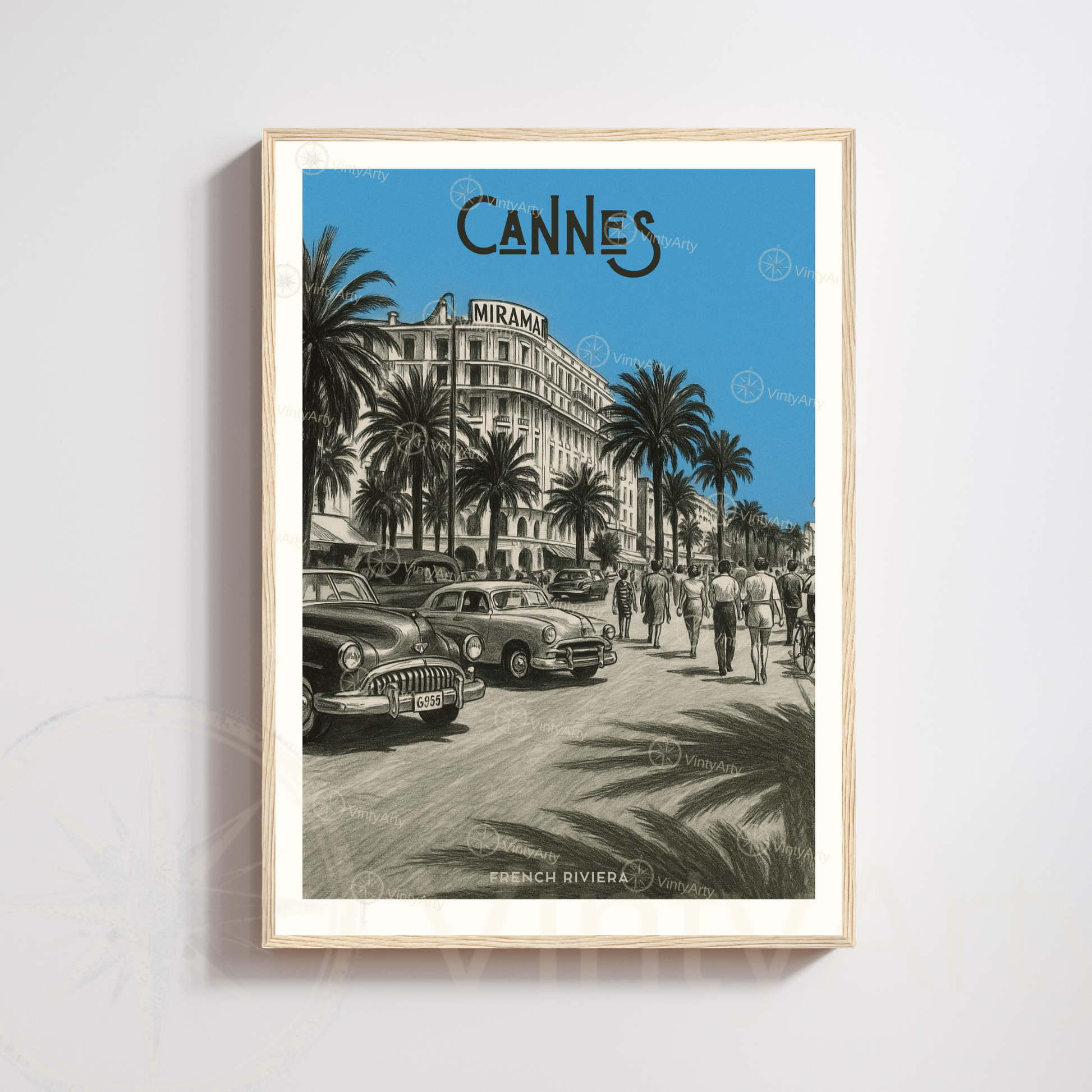 Affiche Cannes | Impression déco French Riviera | Affiche France