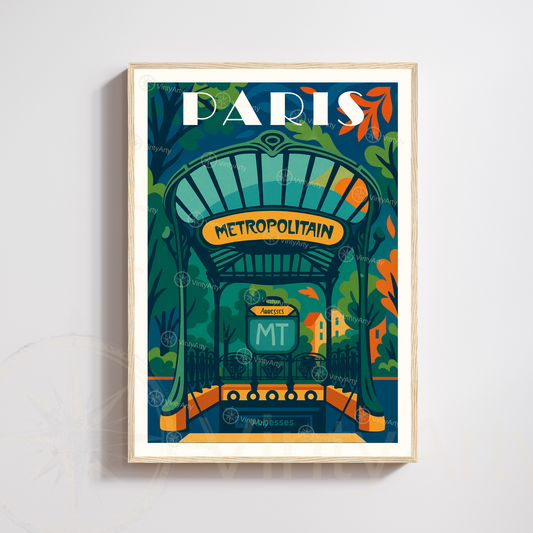 Affiche Paris | Impression murale Métro | Affiche France