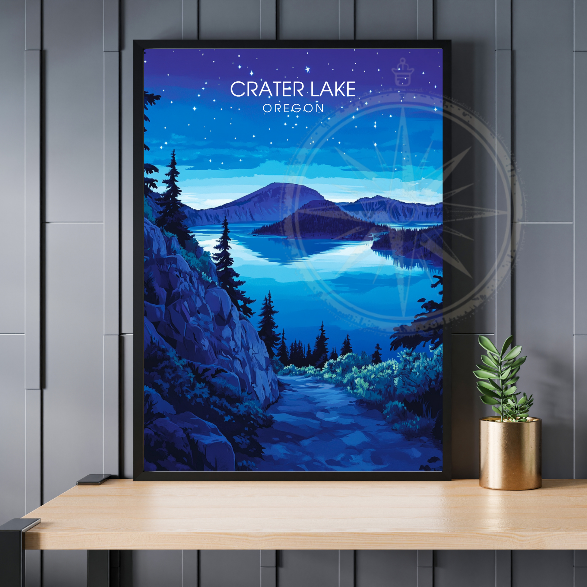 Affiche Lac Crater Oregon | Poster États-Unis | Affiche Lac