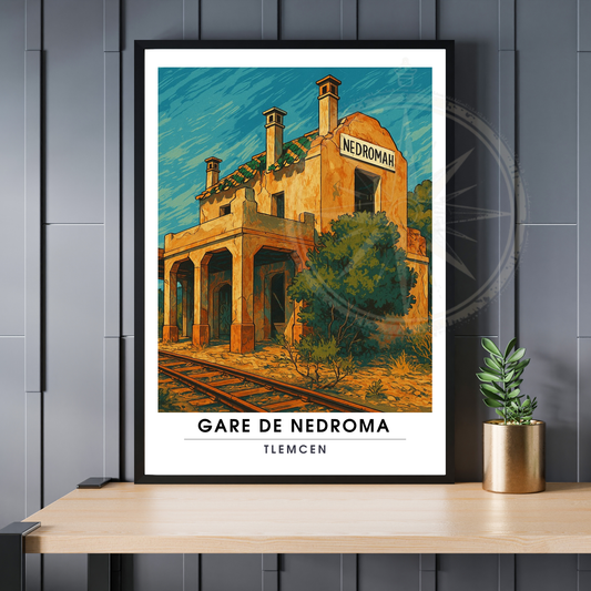 Affiche Gare de Nedroma | Poster Tlemcen | Affiche Algérie