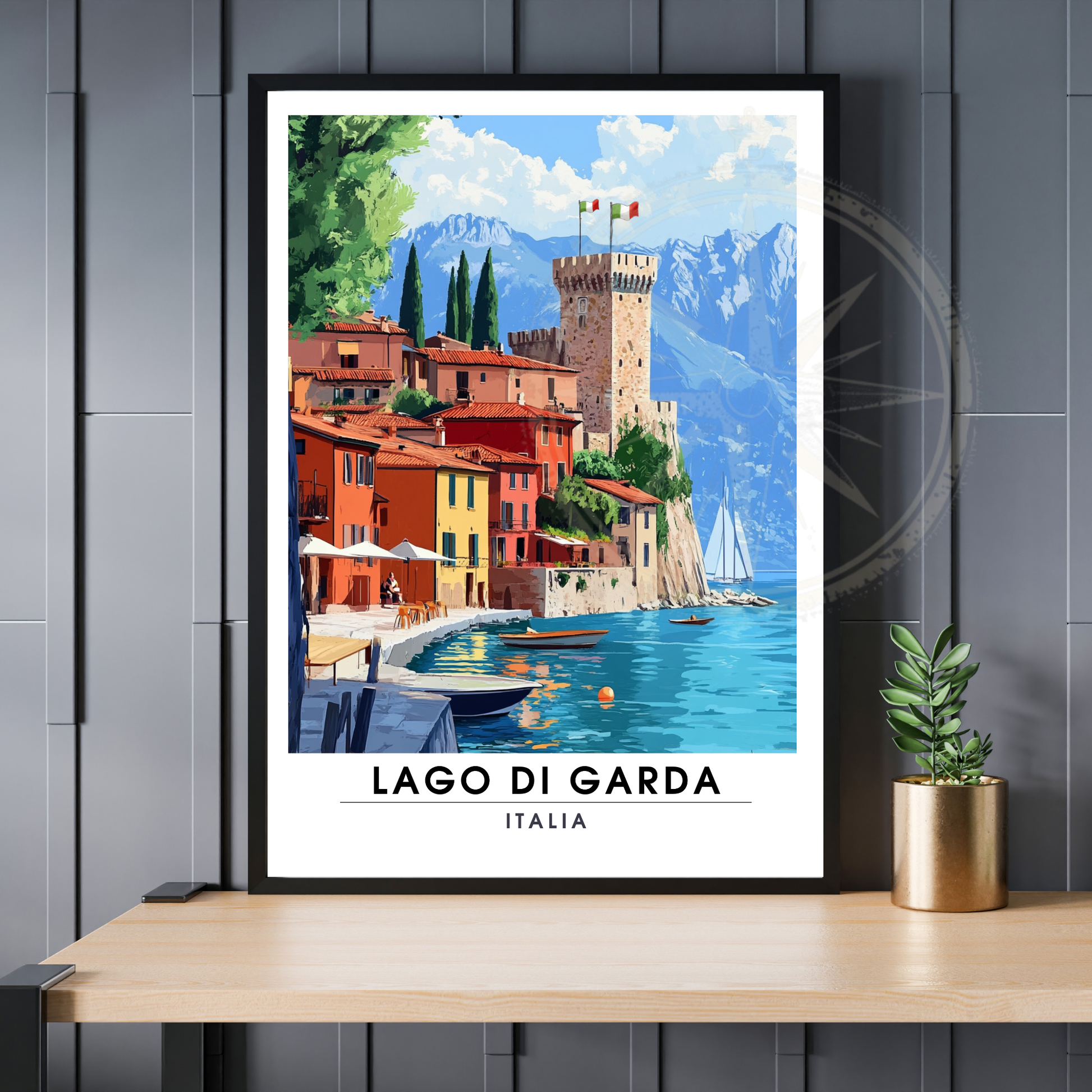 Affiche Lac de Garde | Impression de voyage Italie | Affiche Lac