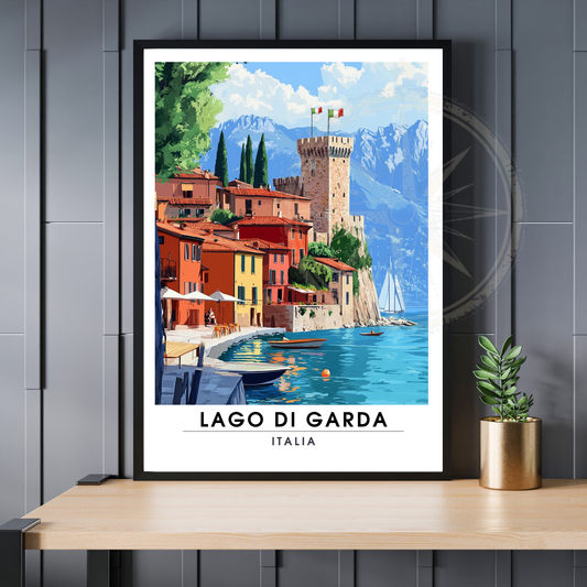 Affiche Lac de Garde | Impression de voyage Italie | Affiche Lac