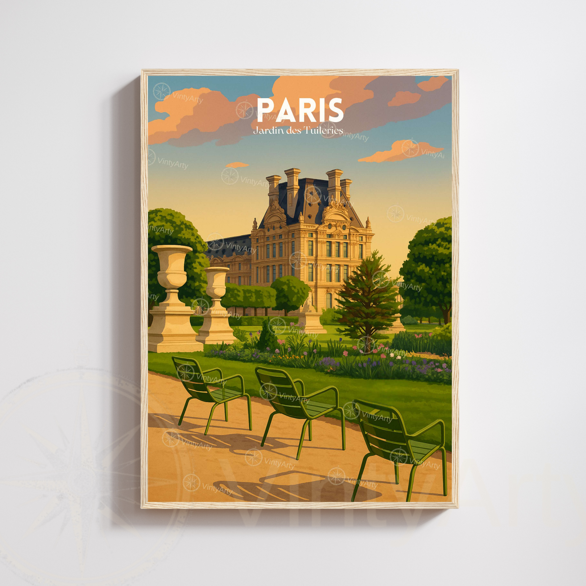 Affiche Paris | Poster Jardin des Tuileries  | Affiche France