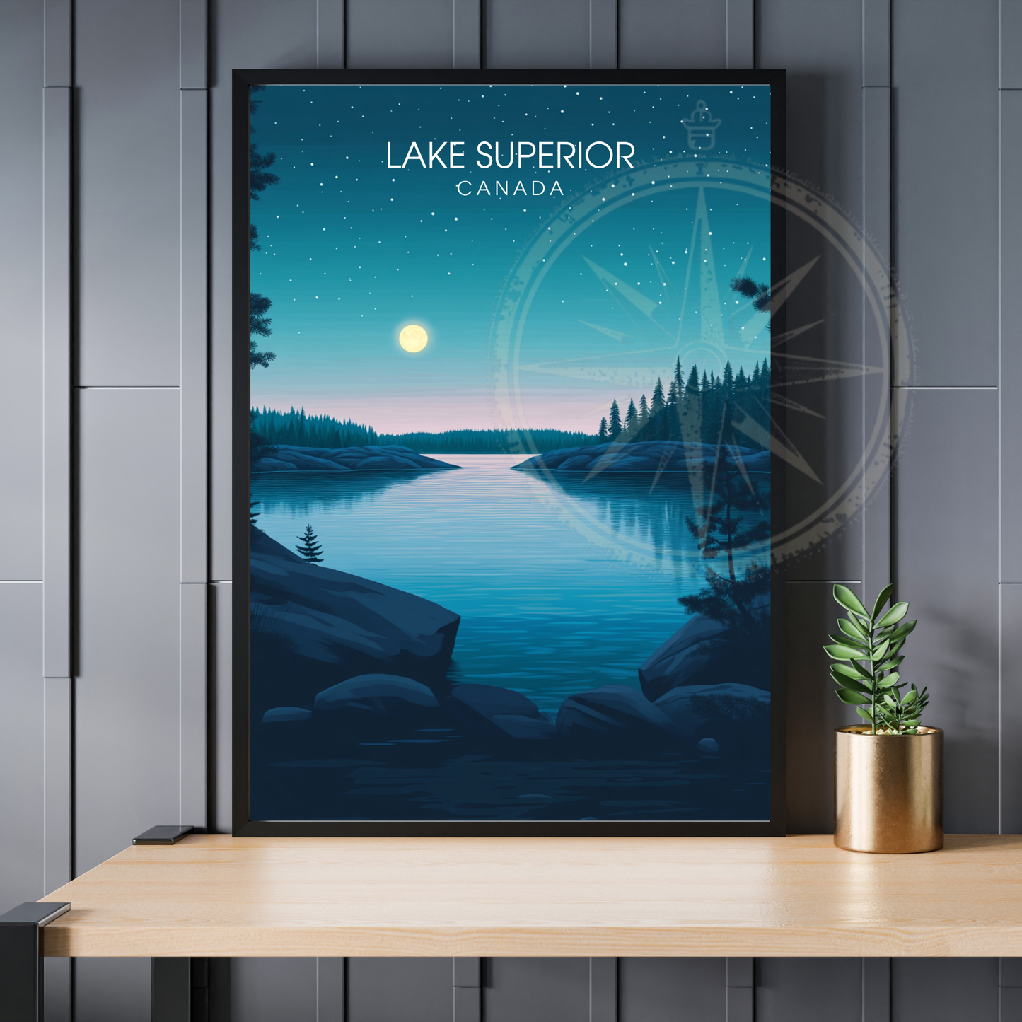Affiche Lac Supérieur | Poster de voyage Canada | Affiche Lac