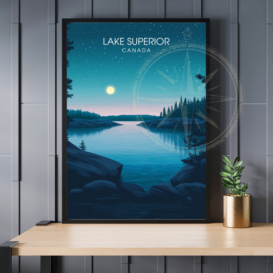 Affiche Lac Supérieur | Poster de voyage Canada | Affiche Lac