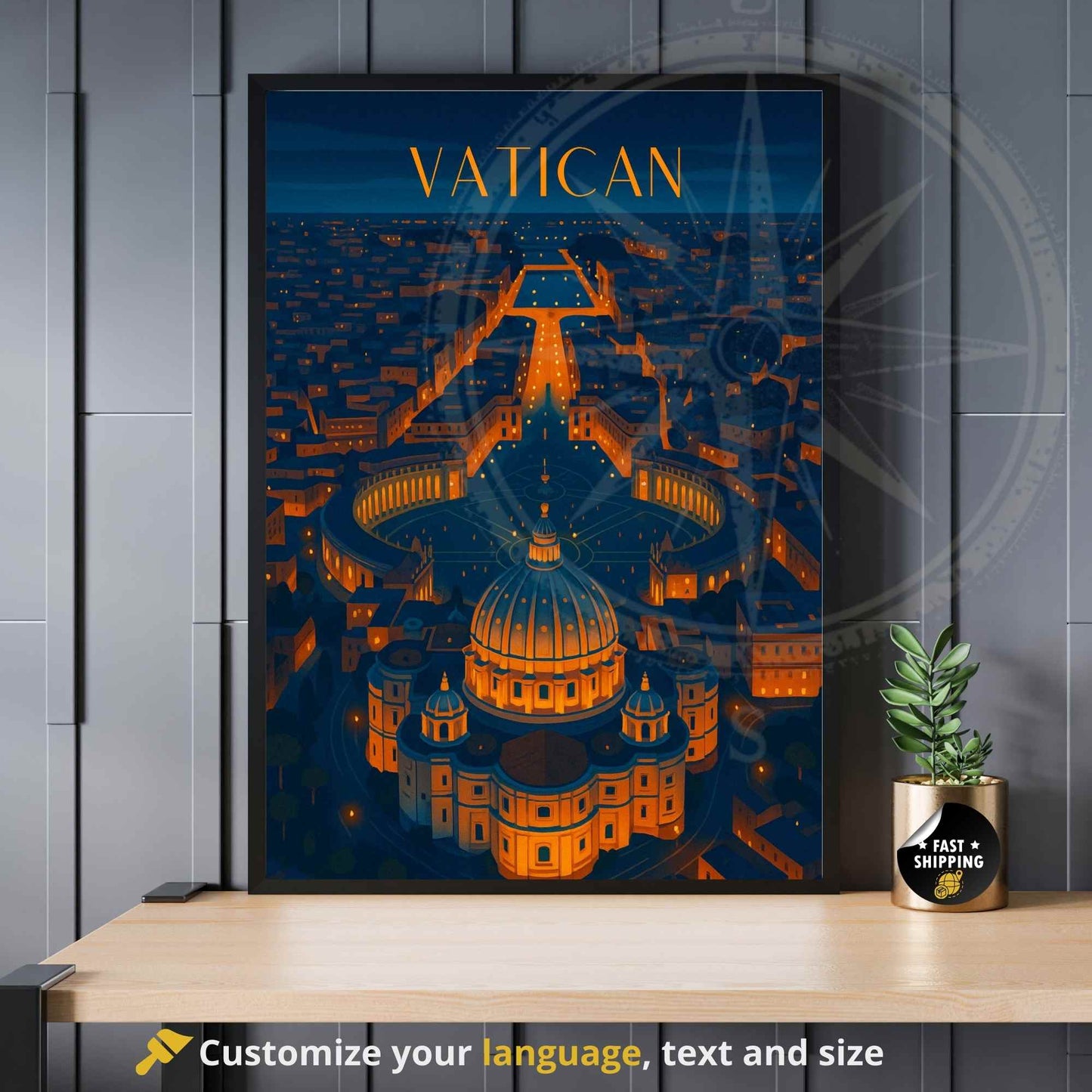 Affiche Vatican | Impression de voyage Vatican | Basilique Saint-Pierre