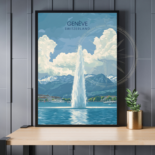 Affiche Genève | Poster illustré Suisse | Affiche Suisse