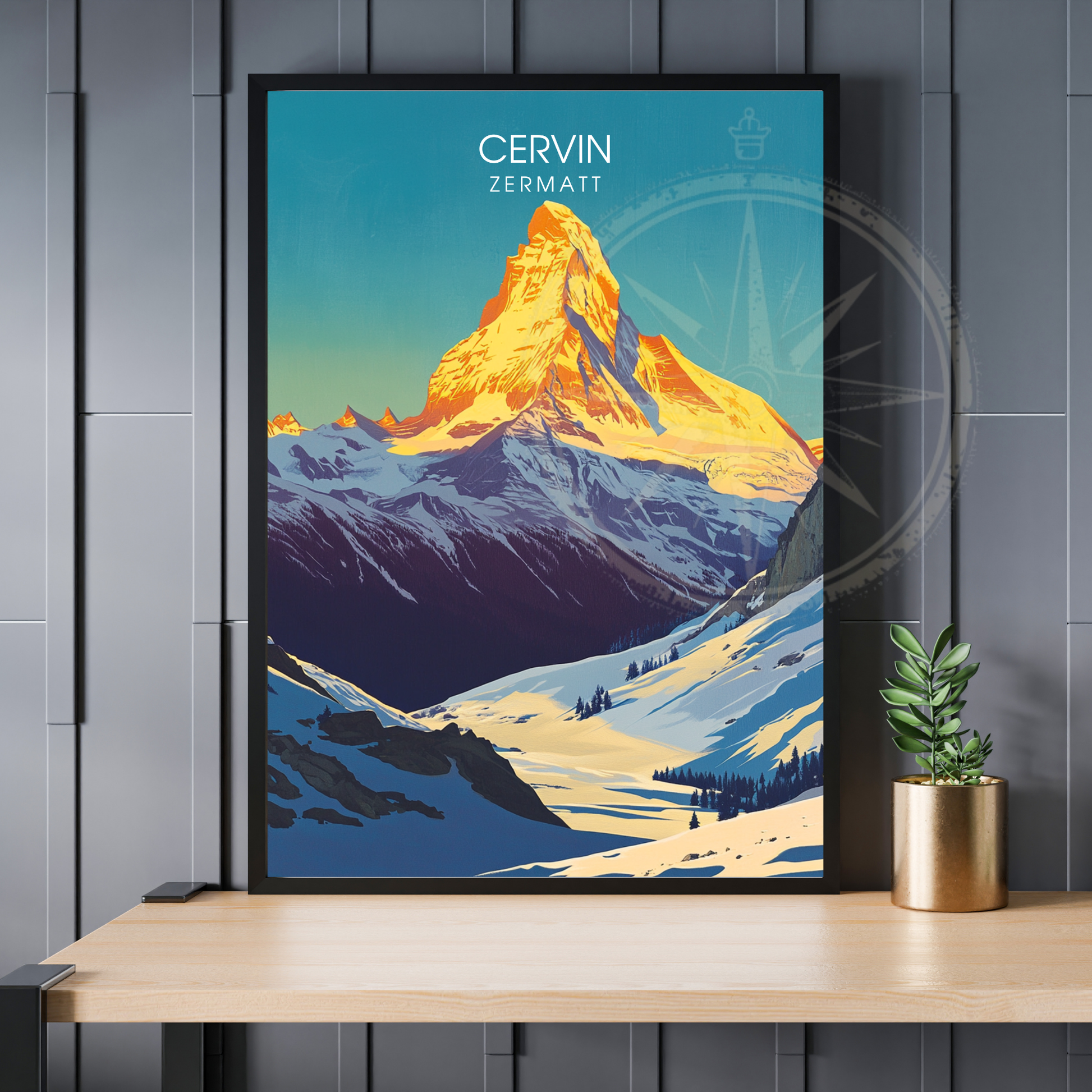 Affiche Cervin | Poster de voyage Suisse | Affiche Suisse