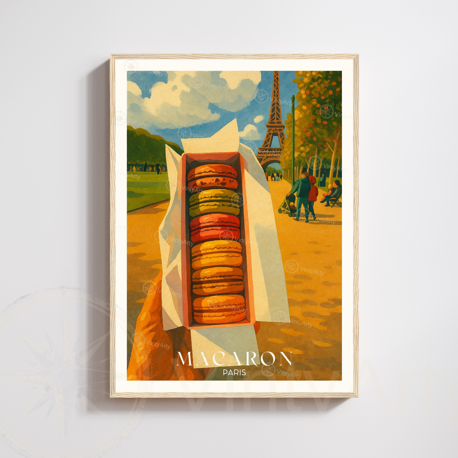 Affiche Paris | Impression de voyage macaron | Affiche France