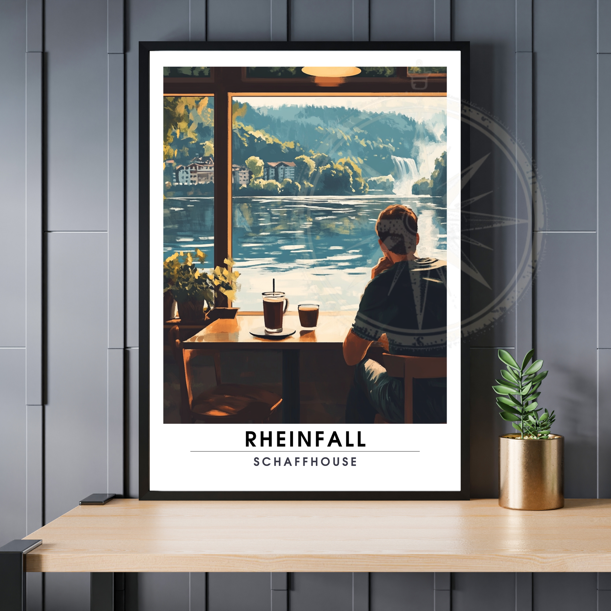 Affiche Chutes du Rhin | Poster de voyage Suisse | Affiche Suisse