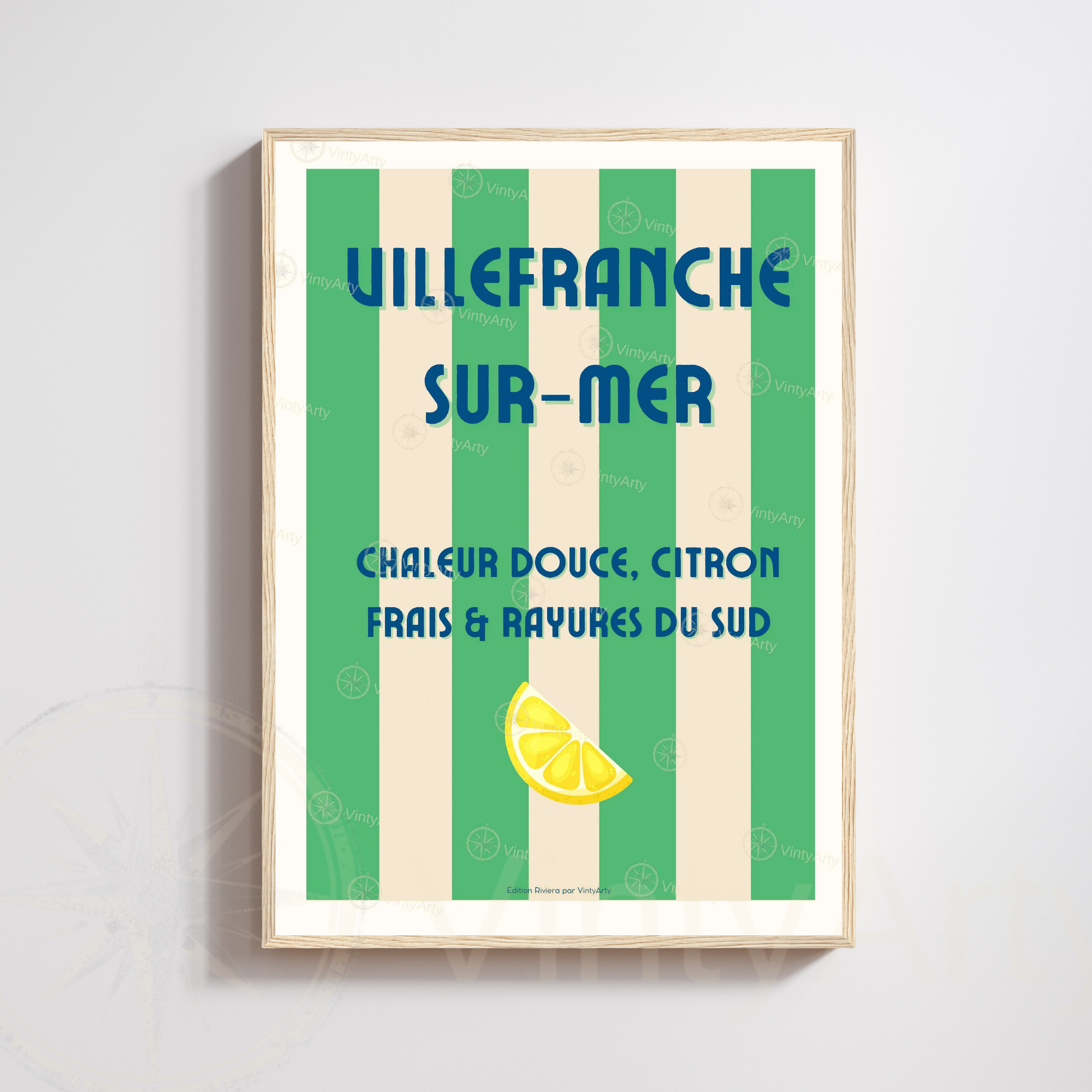 Affiche Villefranche-sur-Mer | Impression de voyage France | Affiche Côte d'Azur
