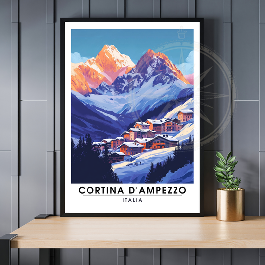 Affiche Cortina d'Ampezzo | Poster Italie | Affiche Italie