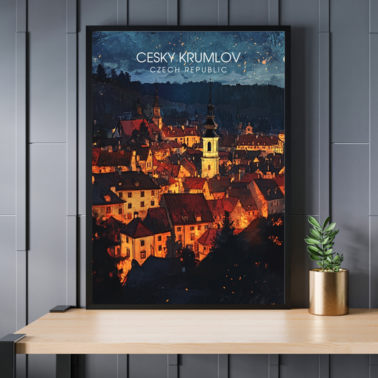 Affiche Český Krumlov | Art mural République tchèque | Affiche République tchèque