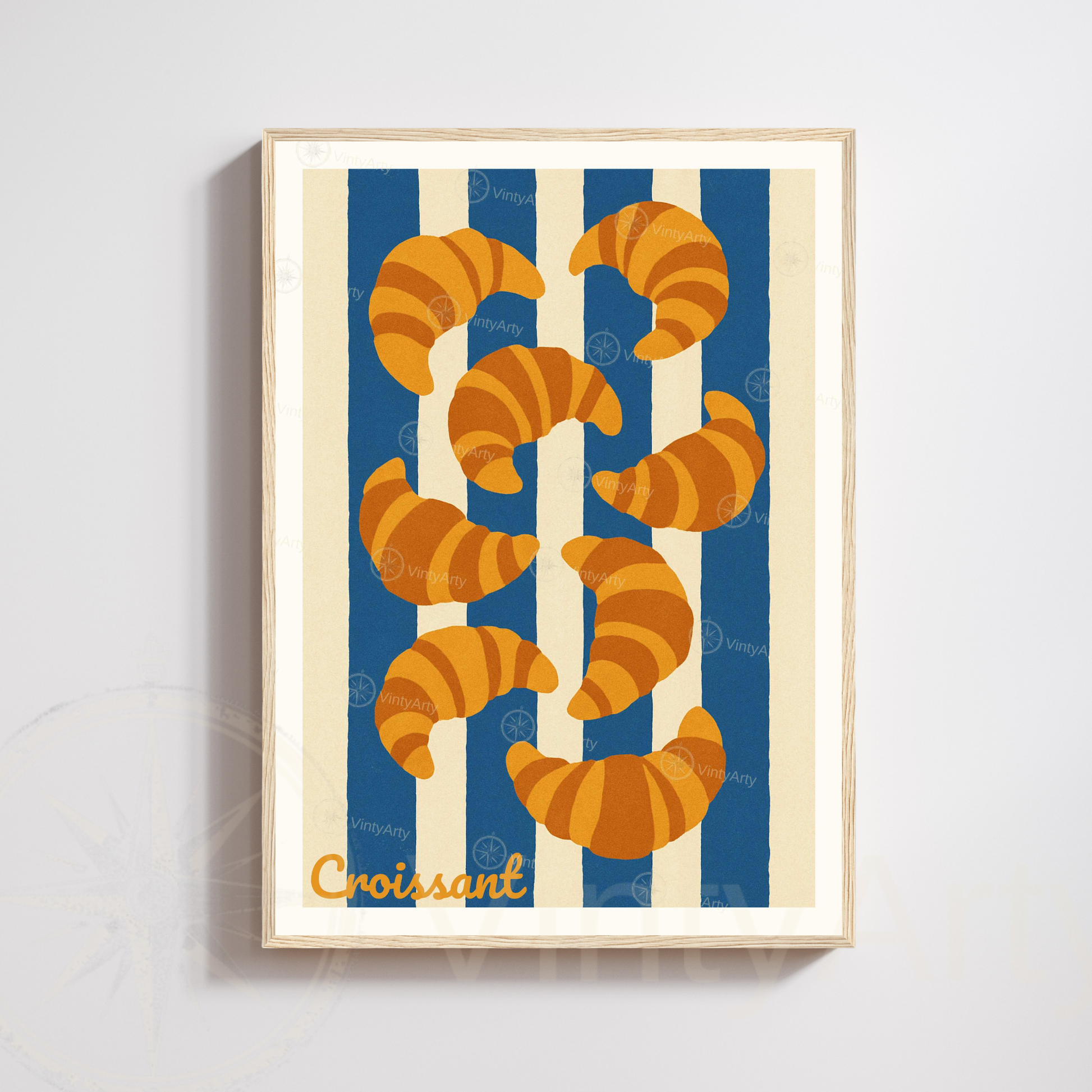 Affiche Paris | Poster déco croissant | Affiche France