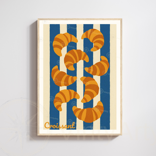 Affiche Paris | Poster déco croissant | Affiche France