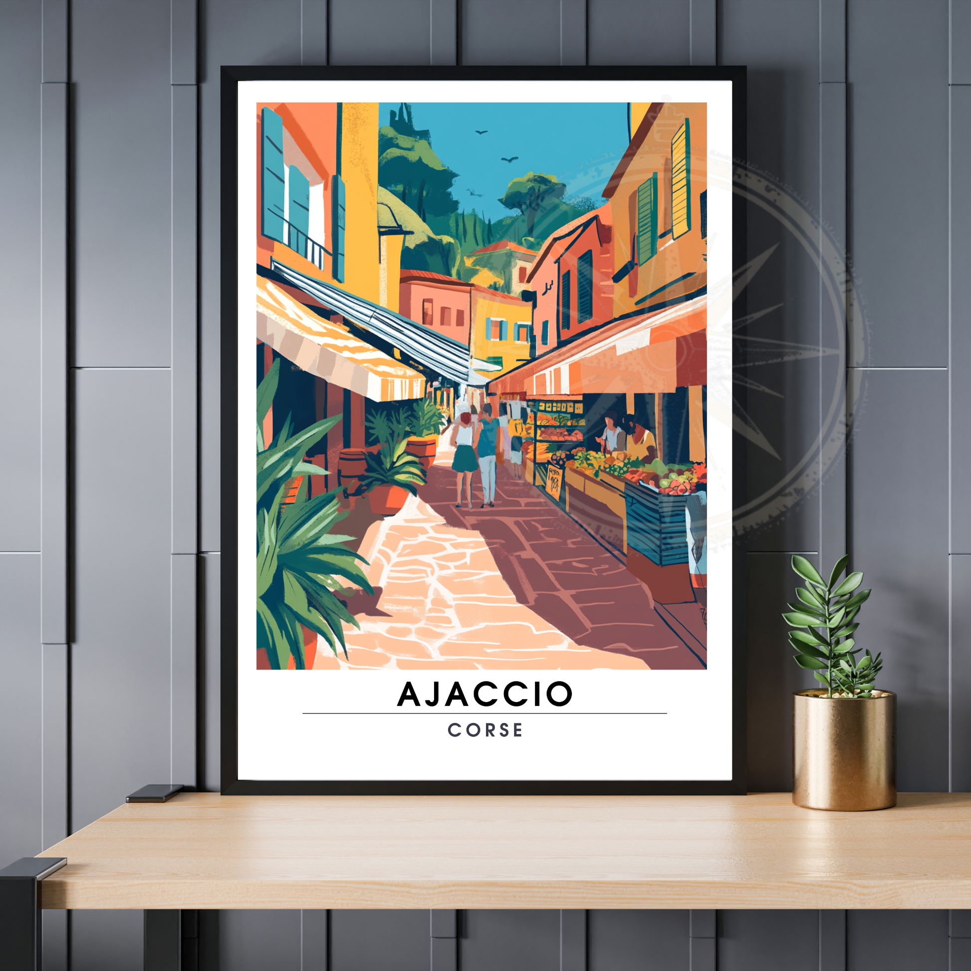 Affiche Ajaccio | Poster de voyage Corse | Affiche Corse