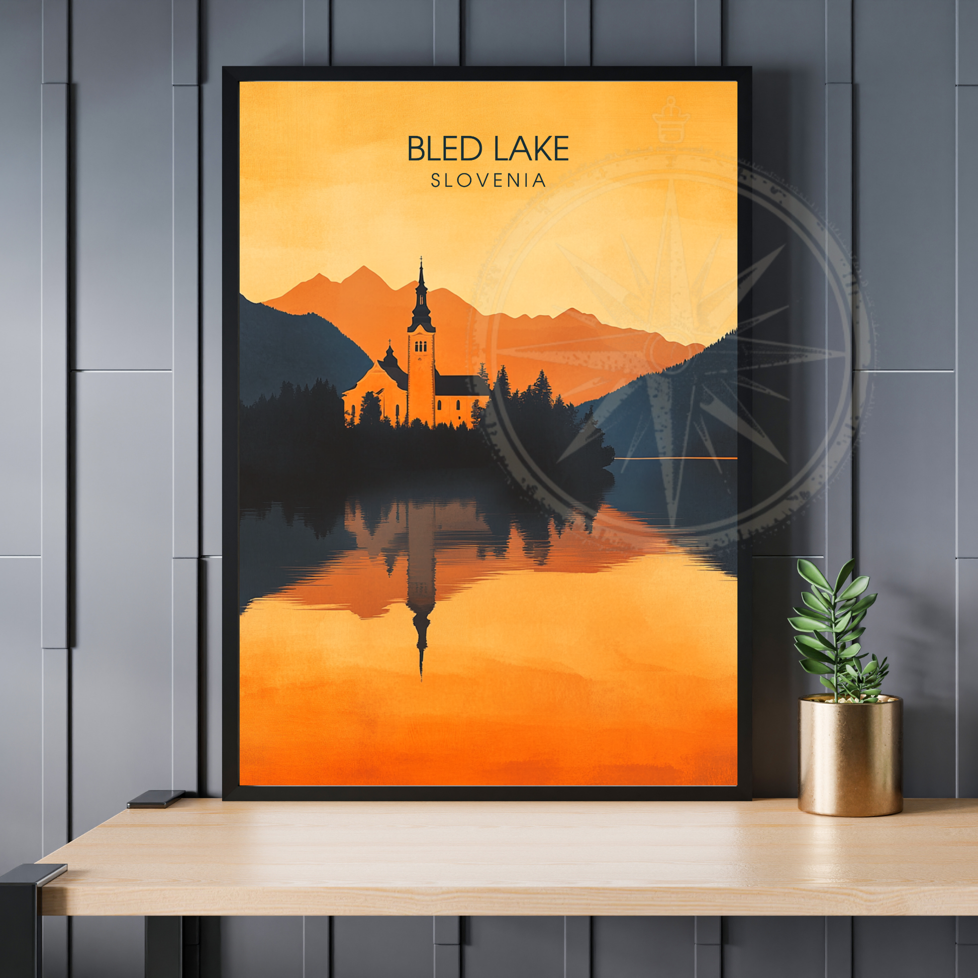 Affiche Lac de Bled | impression Slovénie | Affiche Lac