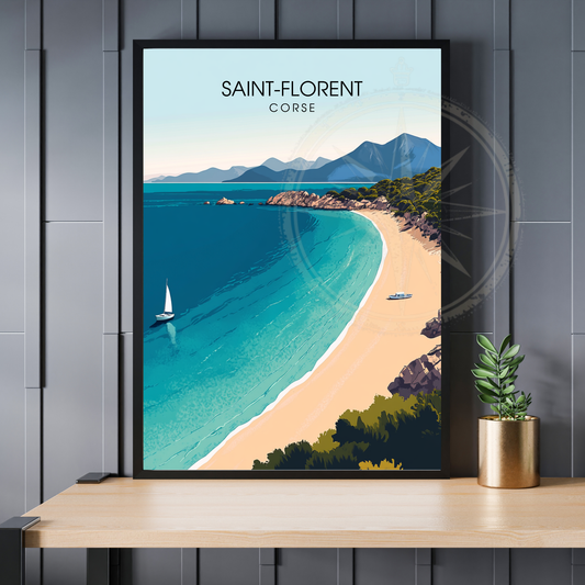 Affiche Saint Florent | Impression Corse | Affiche Corse