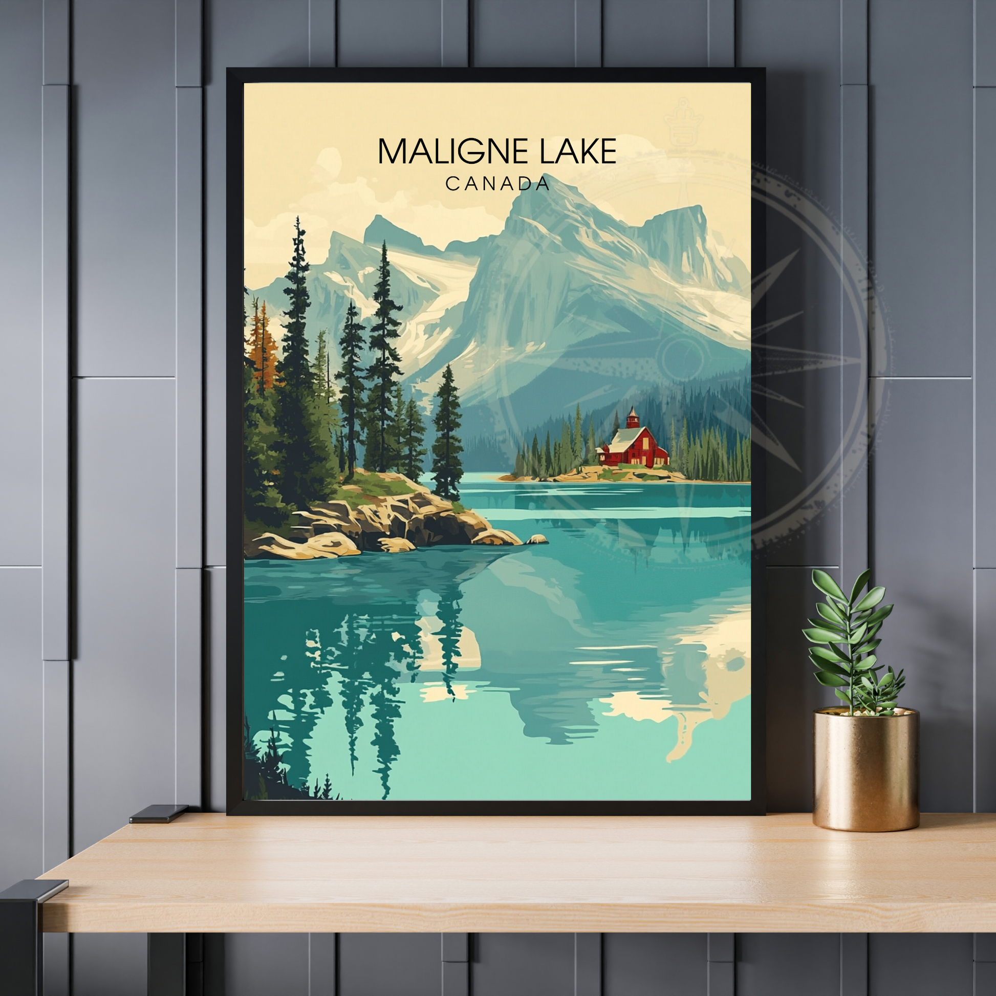 Affiche Lac Maligne | Impression de voyage Canada | Affiche Lac