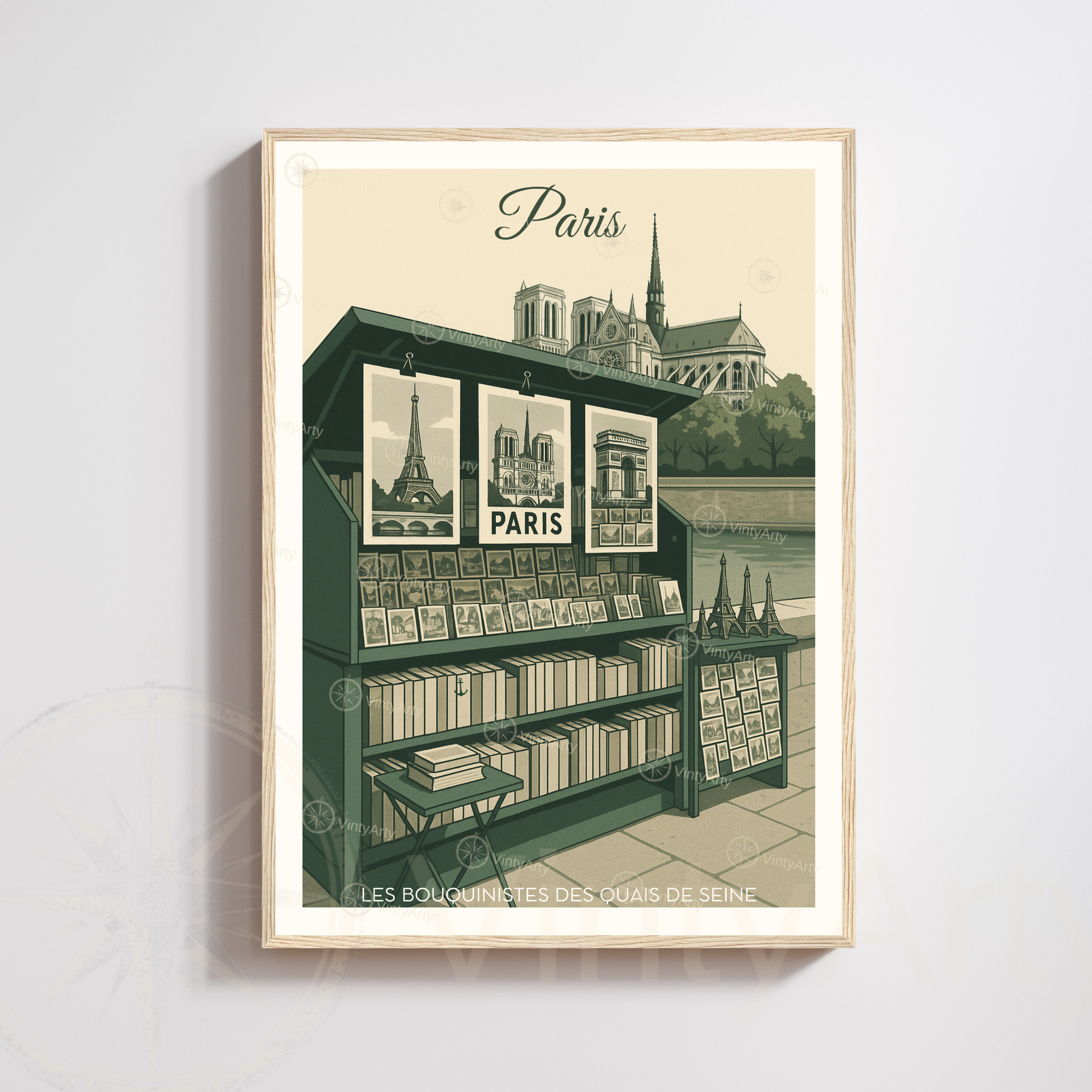 Affiche Paris | Poster les bouquinistes des quais de Paris | Affiche France
