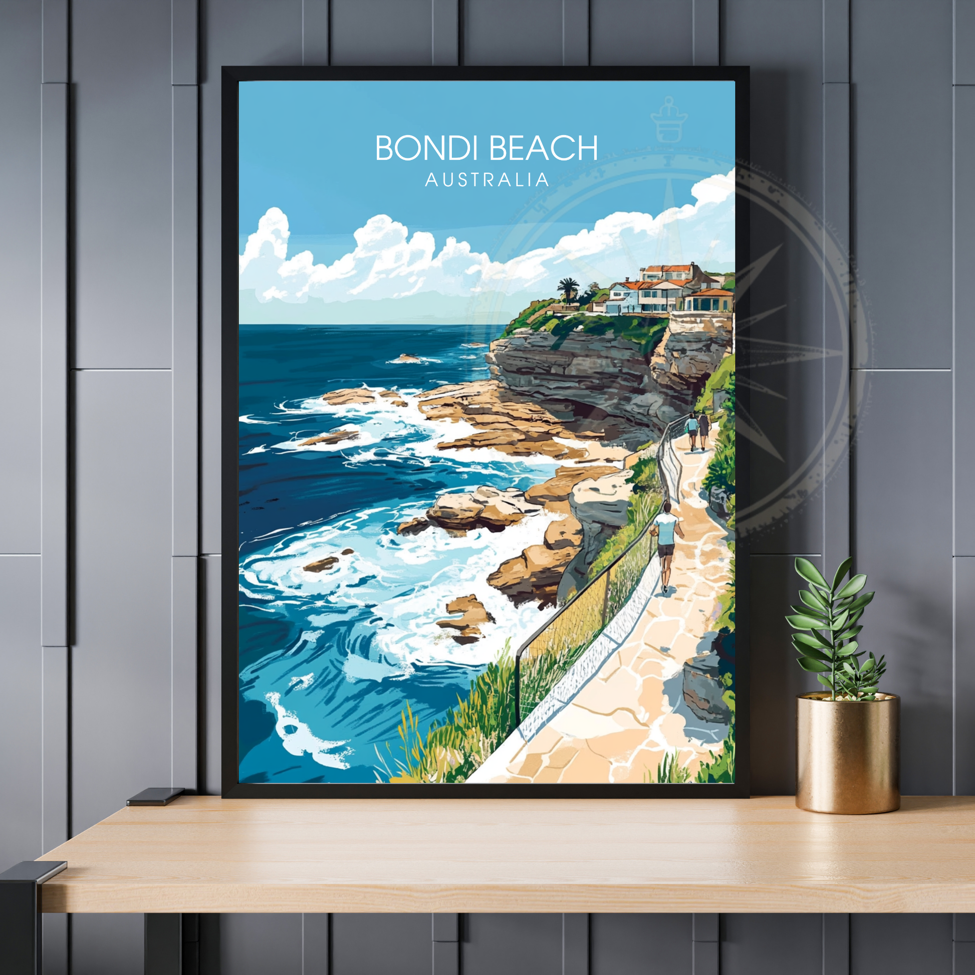 Affiche Plage de Bondi | Impression Australie | Affiche Australie