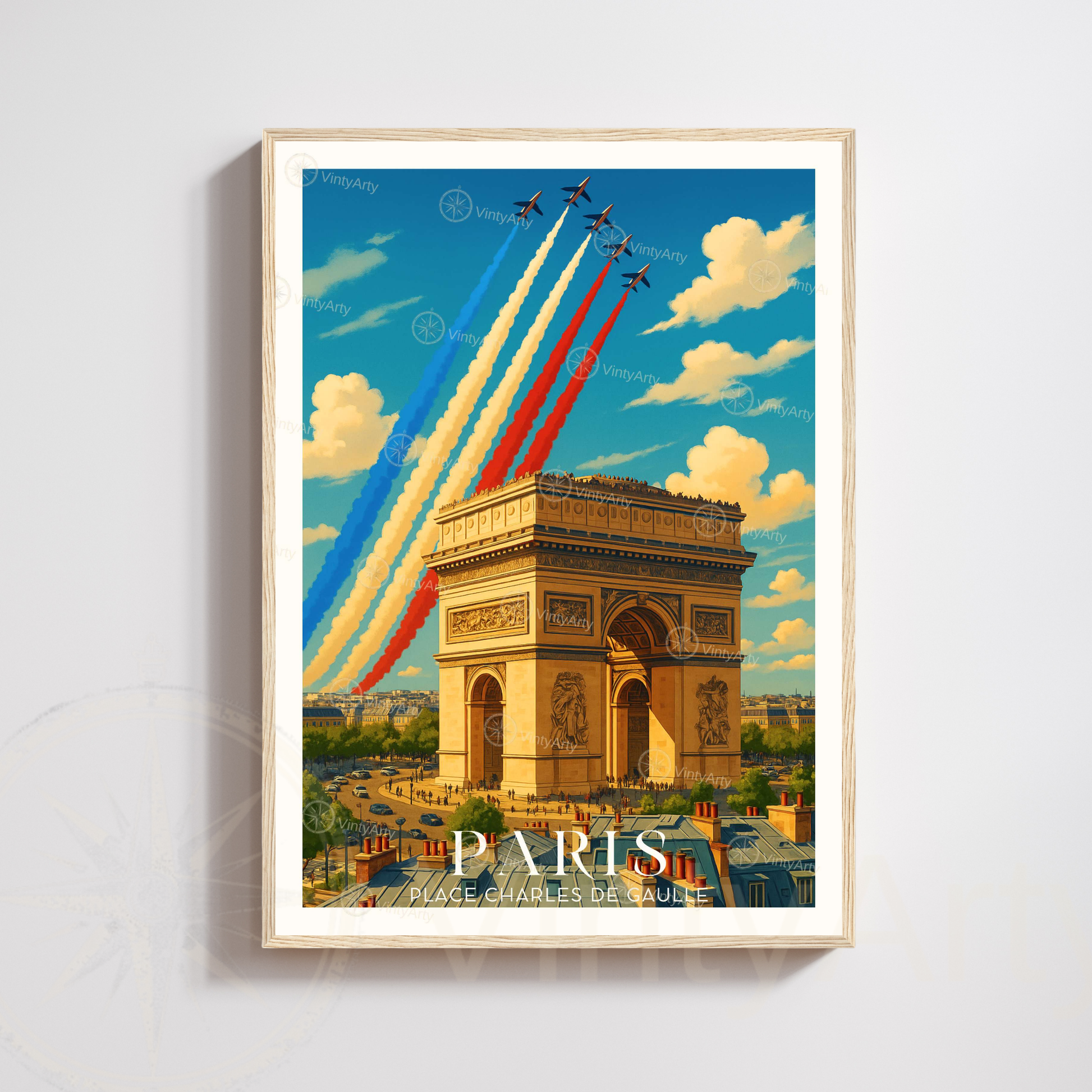 Affiche Paris | Poster Place de Charles de Gaulle  | Affiche France
