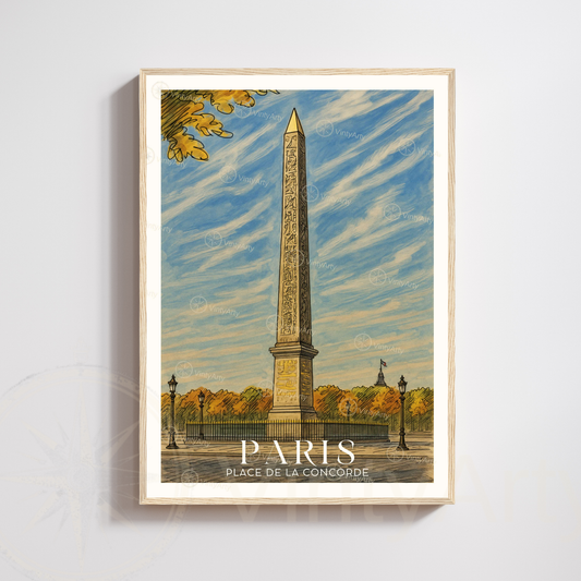 Affiche Paris | Poster Place de la Concorde | Affiche France