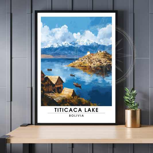 Affiche Lac Titicaca | Impression de voyage Bolivie | Affiche Lac